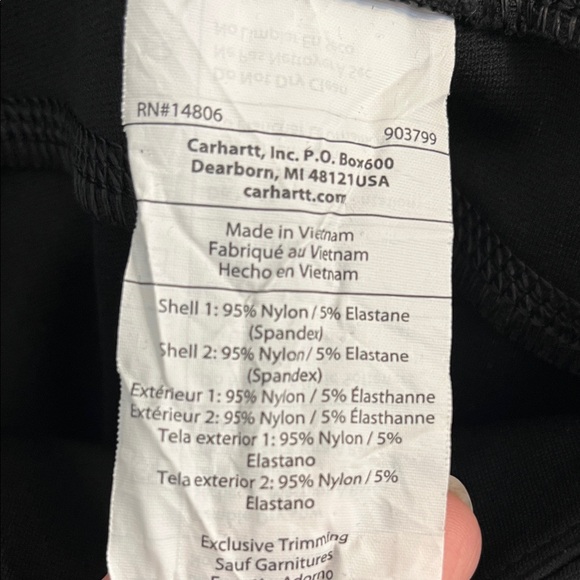 Carhartt Fitted Black Heavyweight Pocket Leggings Size XXL - Picture 3 of 8